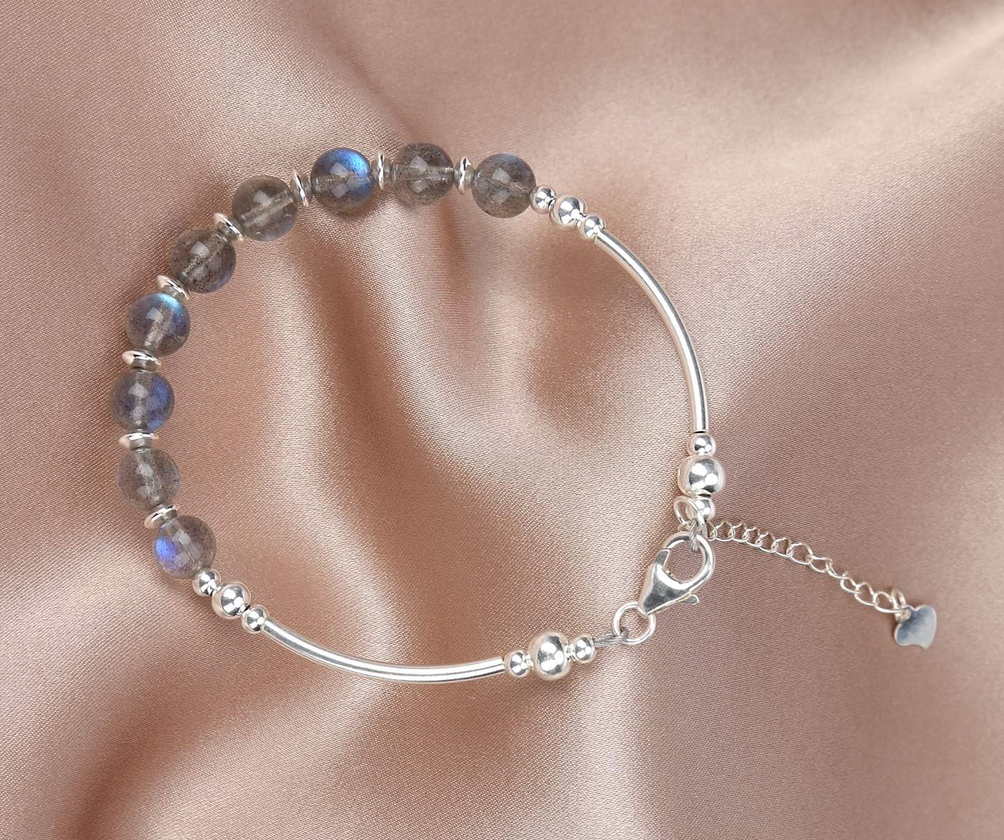 Jan&Dee Manual Original Labradorite Moonstone Crystal Bracelet