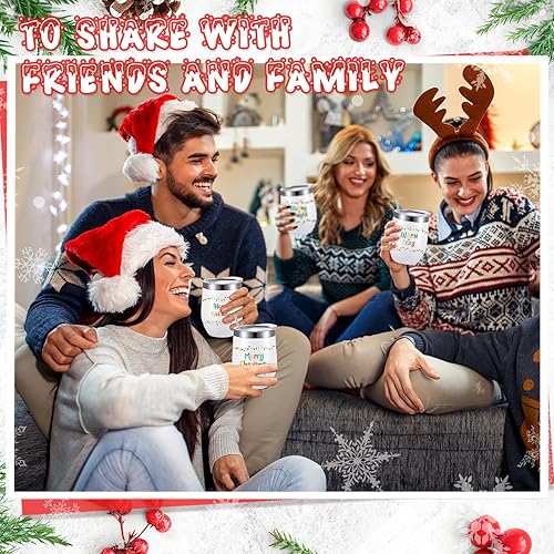Miniatura 3 de 4 vasos de vino de Feliz Navidad, regalo de Navidad, Navidad, feliz día festivo, tazas de café para mujeres, mamá, esposa, hermana, taza aislada de