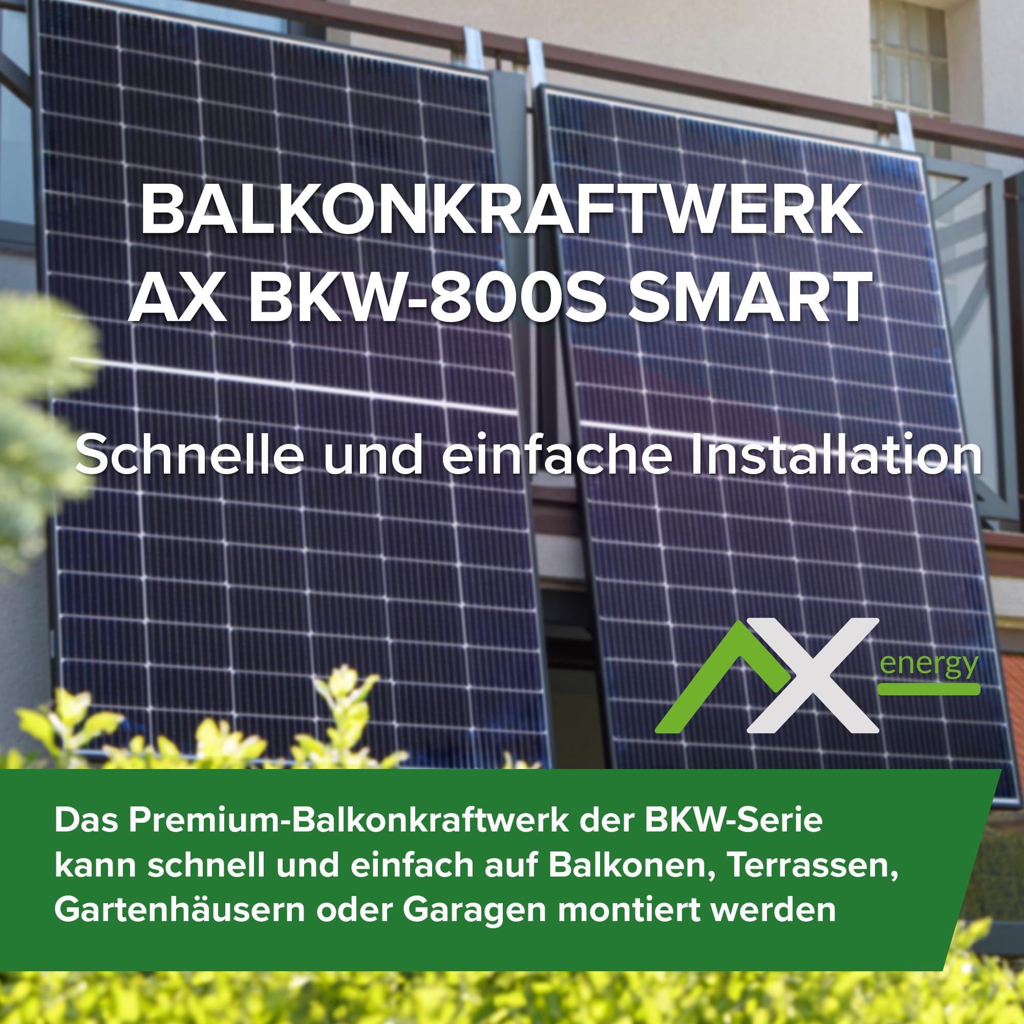 AX Inverter IS-080 800 W per centrali elettriche da balcone – Presa completa, micro inverter con Bluetooth e WLAN, IP67, facile installazione, alta efficienza per impianti solari