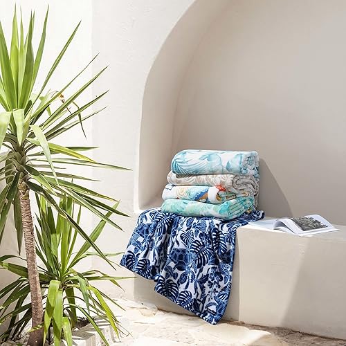 Miniatura 8 de Tommy Bahama - Manta de felpa, ropa de cama de forro polar de felpa, decoración tropical del hogar para cama o sofá (Waimea Bay Green, 50 x 70