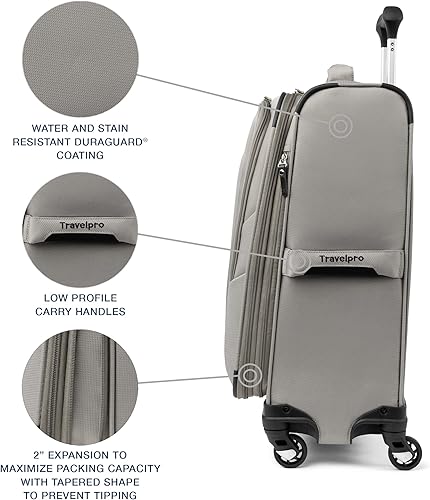 Miniatura 302 de Travelpro Maxlite 5 - Juego de 2 piezas de equipaje de mano de tela, expandibles con 4 ruedas giratorias, bolso blando para debajo del asiento, Negro