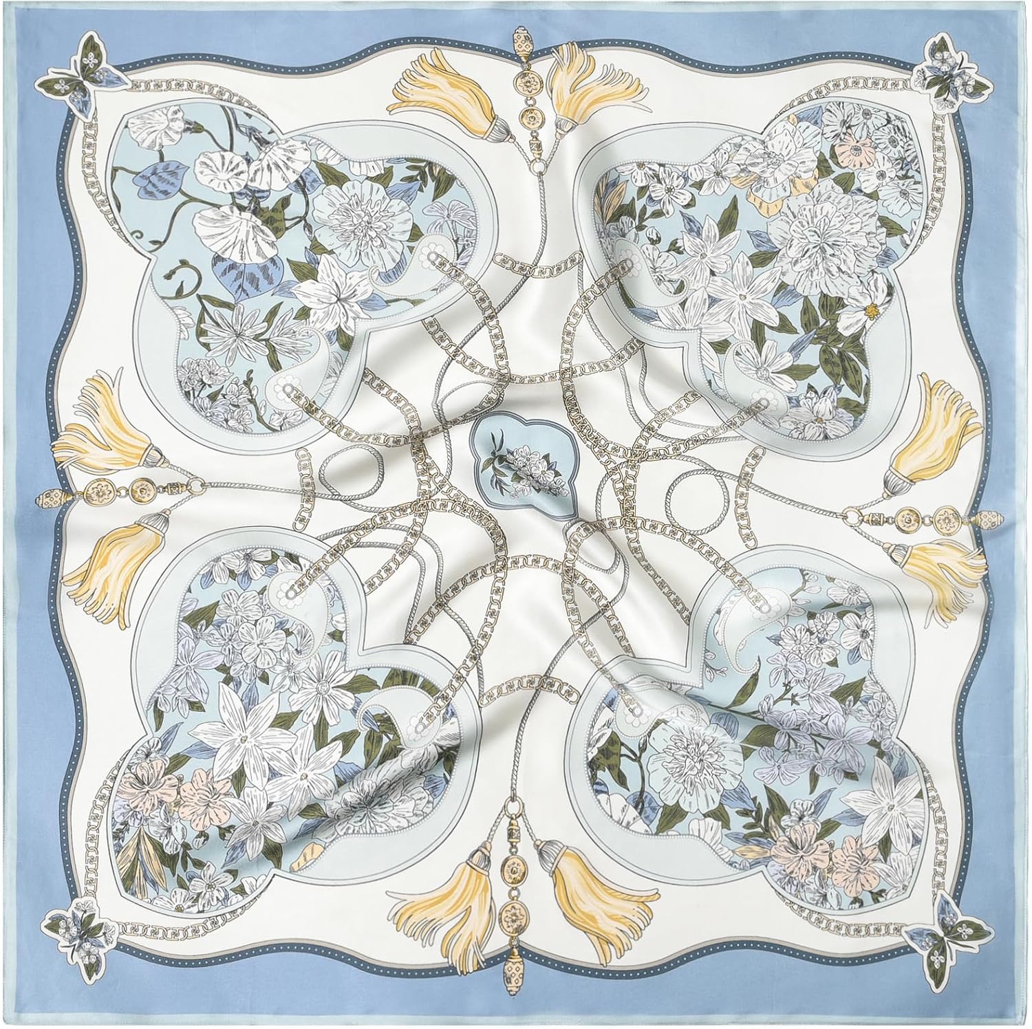 100% Pure Mulberry Silk Scarf 35" Large Square Lightweight Headscarf –Women’s Hair Wraps The shawl-With Gift Packed - Image 3