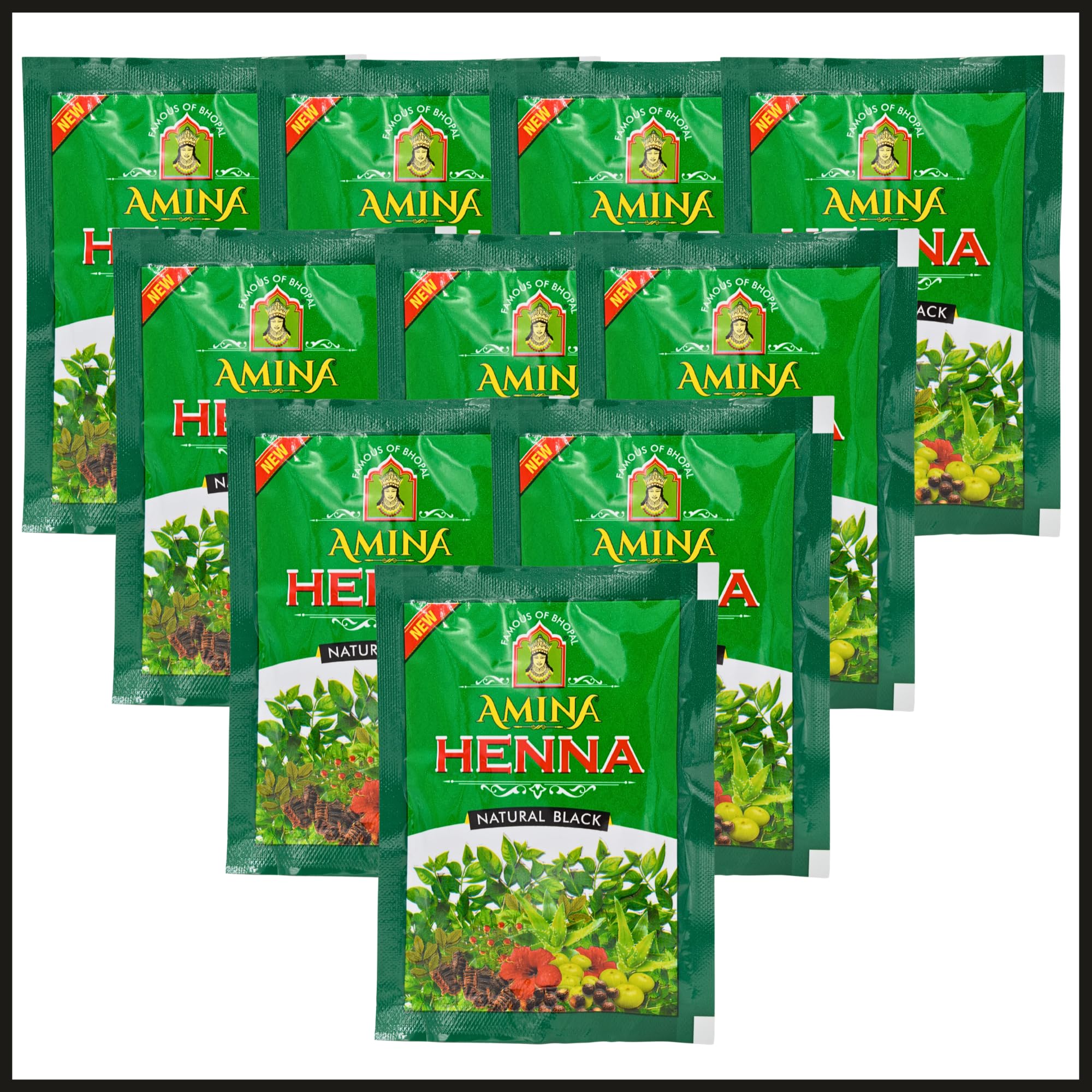 Amina Henna Unisex Natural Black Hair Color Mehndi (Pack of 10, Natural Black)-picture-32