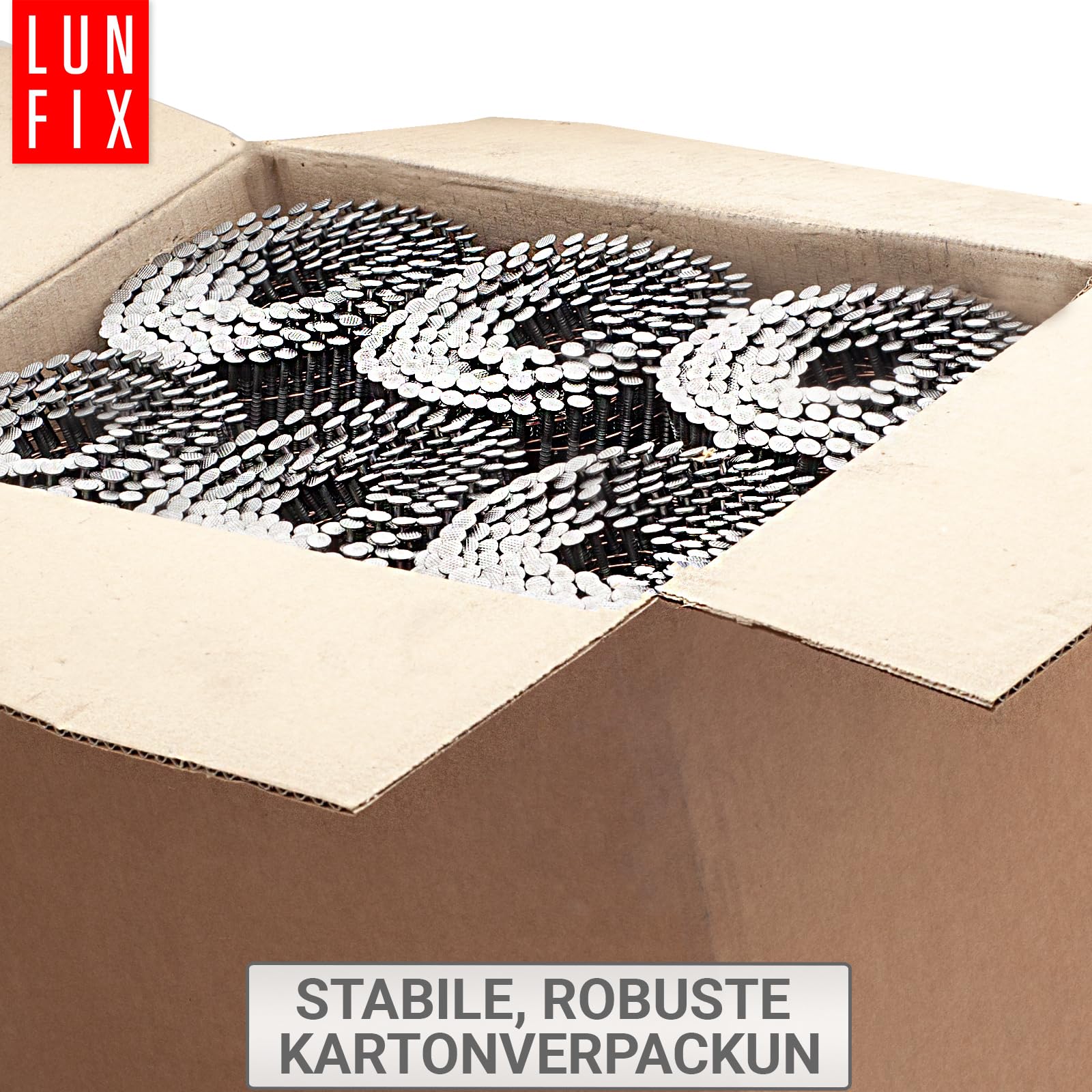 Chiodi in bobina 16° anellati 2,5x70 mm 7200 pezzi, filo di ferro, per pistola sparachiodi, compatibili con chiodatrice manuale, chiodini e punte per ferro – Lun Fix