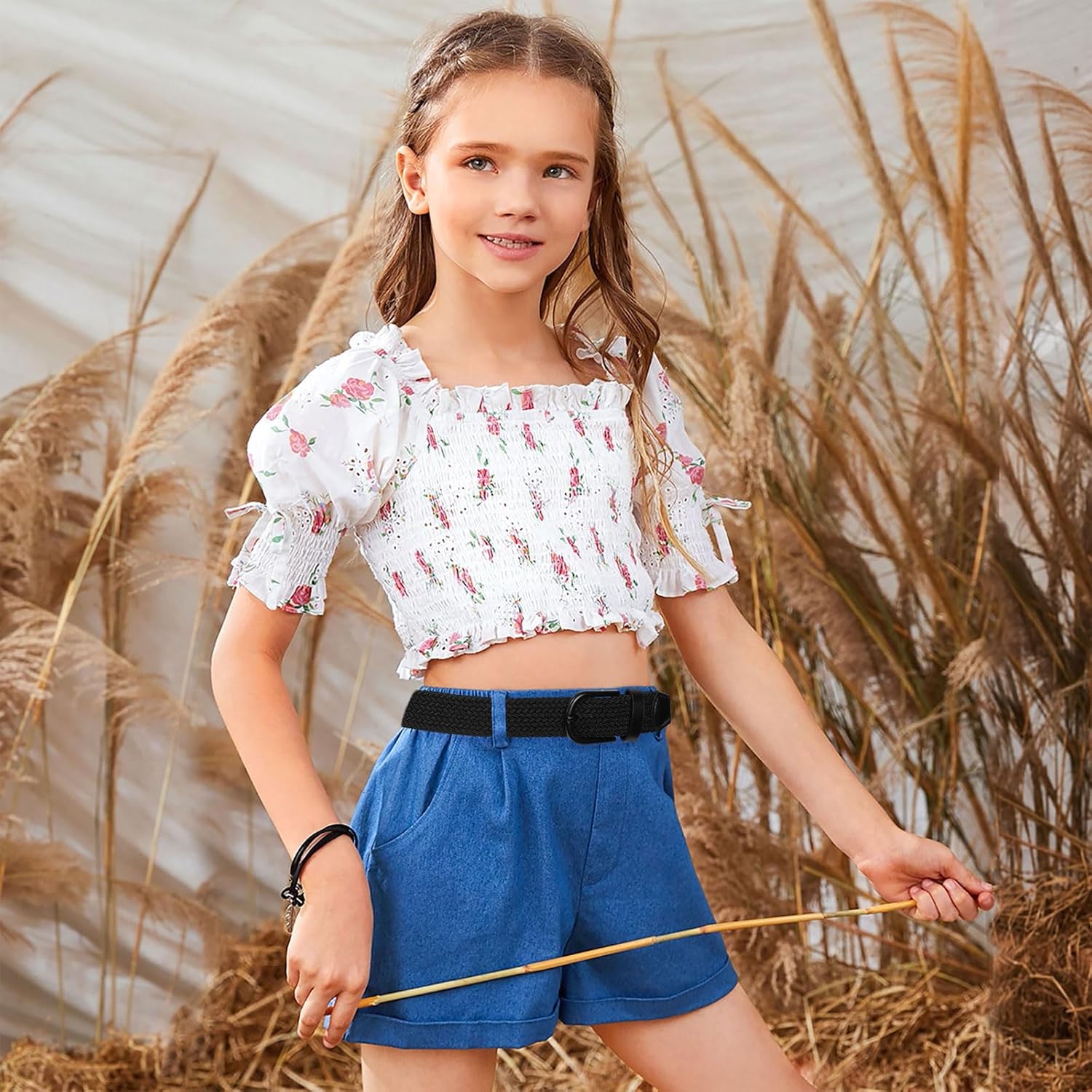 AWAYTR Boys Elastic Braided Belt - Black Pin Buckle Stretch Golf Baseball Belt for Boys and Girls Aged 4-12 Years - Image 5