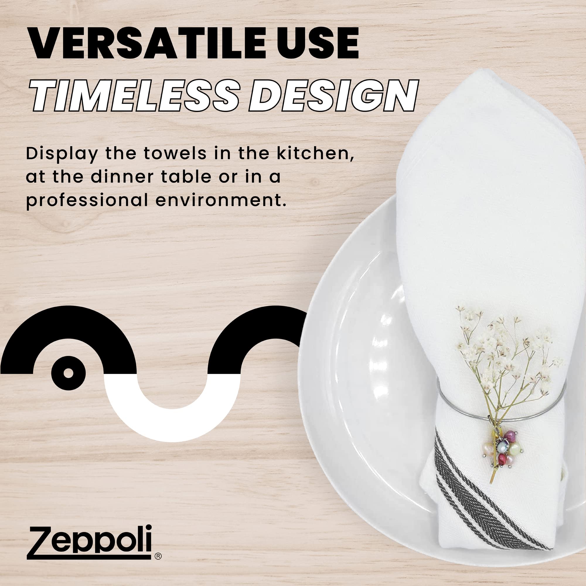 Zeppoli Classic Kitchen Towels 30Pack 100 Cotton Dish Towels