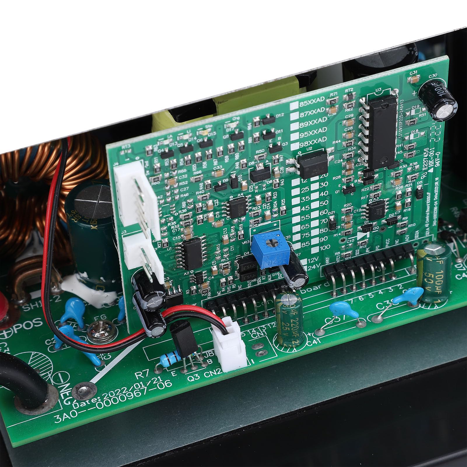 Convertidor RV Convertidor de Potencia de 55 Amperios Metal Plástico 12 V Carga Inteligente Multietapa Detección Automática de Batería Ventilador de Temperatura para Baterías de Litio RV WF