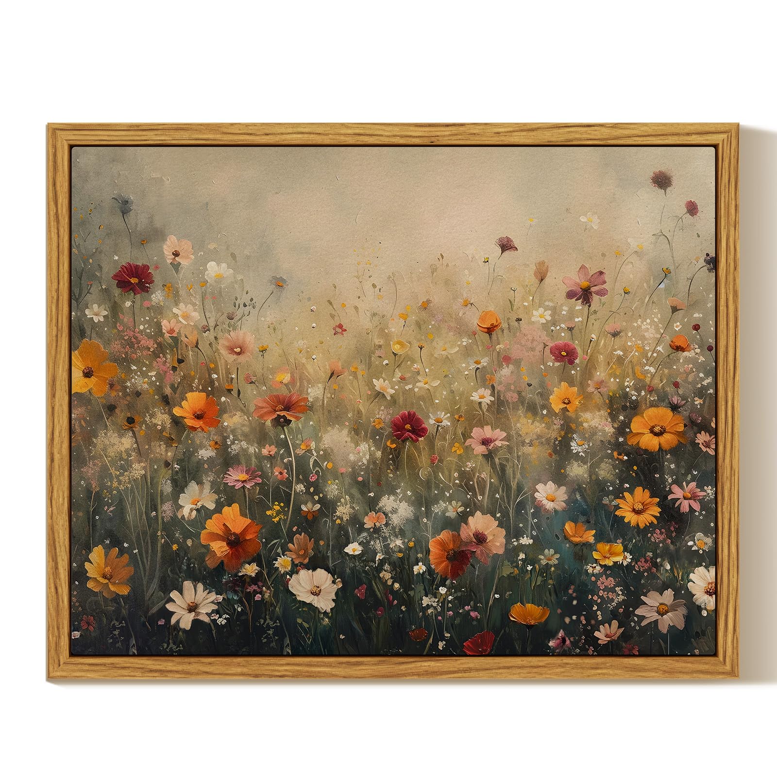 InSimSea Framed Canvas Wall Art, Meadow with Flowers Painting, Landscape for Living Room, Bedroom, Home, Bathroom Decor, 8x10 — view 57