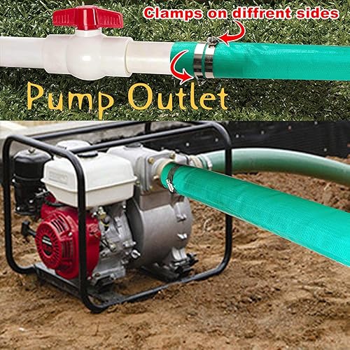 Miniatura 7 de Bashik Manguera de retrolavado para piscina con 4 abrazaderas de manguera resistente y duradera resistencia al envejecimiento (con ajuste de