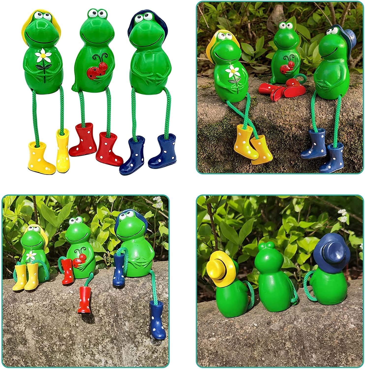 Cute Frog Garden Decor, Sitting Frog Garden Statue Outdoor, 6.2inch Frogs Statues Resin for Yard Patio Garden Office Tabletop Bookshelf Decor - Image 7