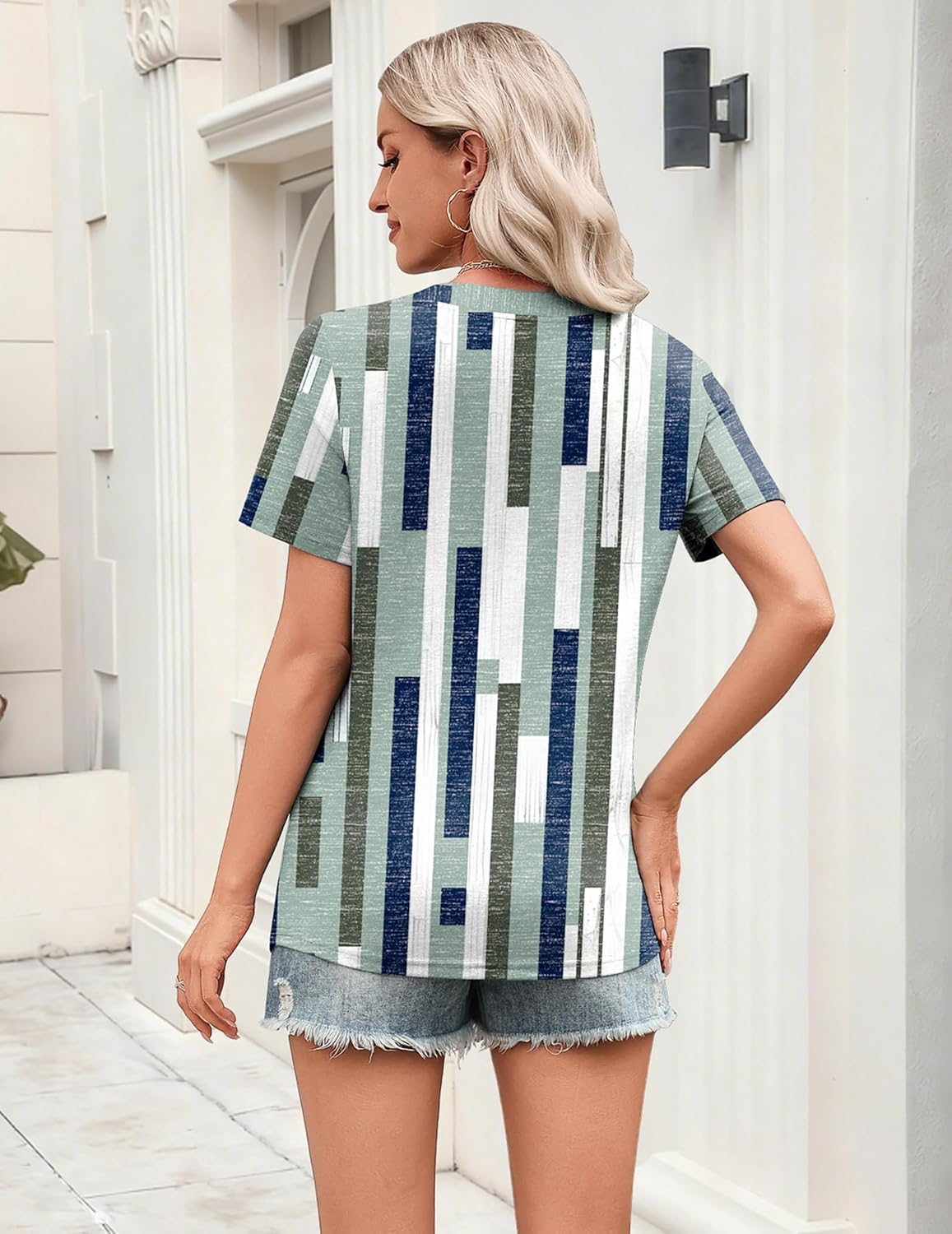 Zeagoo Womens Tops Short Sleeve V Neck Tee Shirts Cute Dressy Casual Clothing Business Work Blouse - Image 6