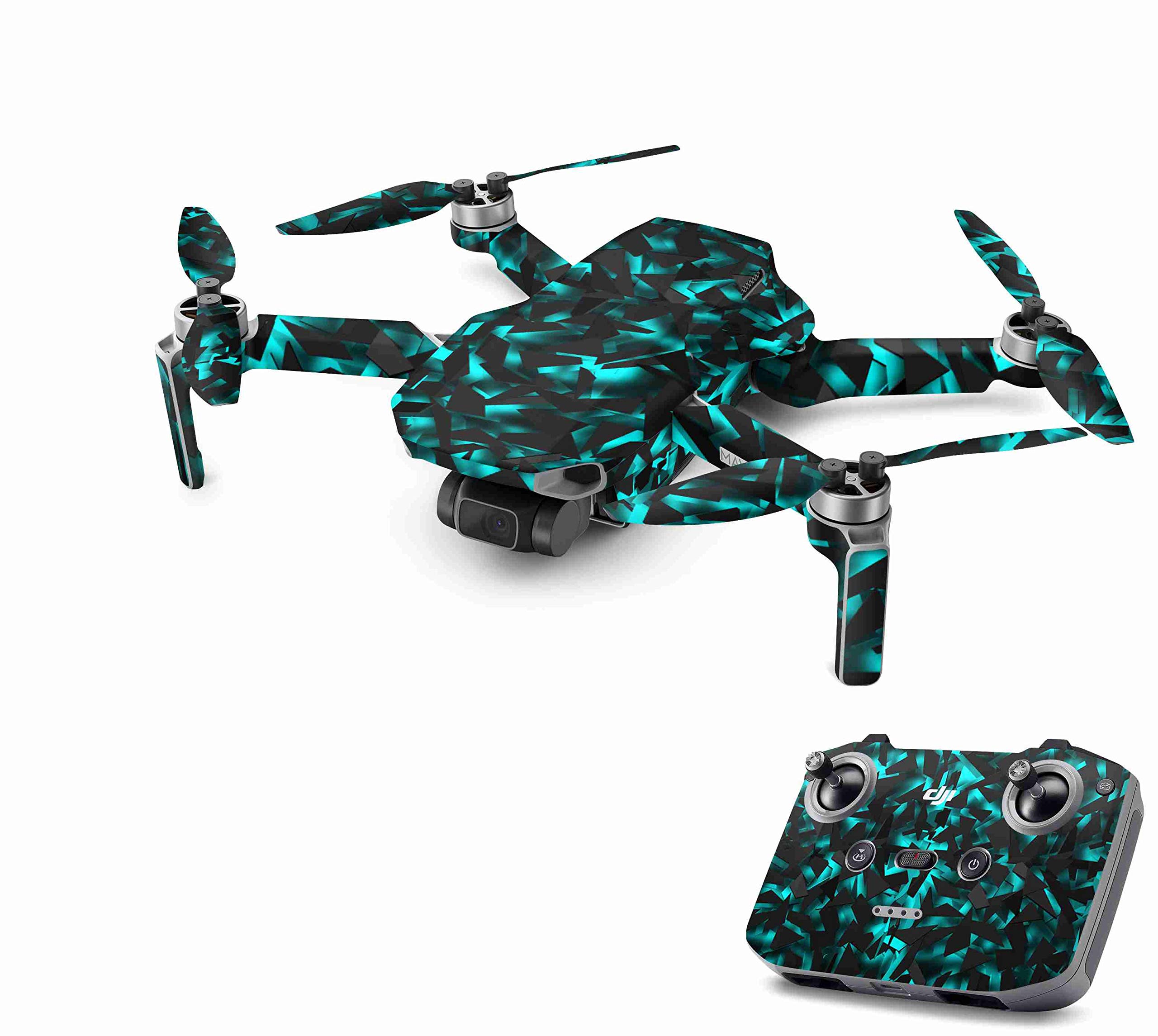 Skins4u DJI Mavic Mini Aufkleber Set - Shattered Black Red Design - 51-teilig - Made In Germany