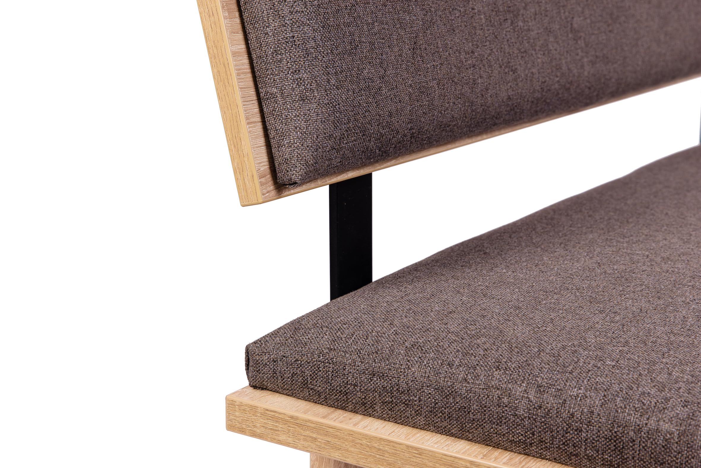 Sitzbank, Eckbank oder Küchenbank mit Lehne 125x85x48 cm, mit Polsterung für hohen Sitzkomfort, ideal als Bank im Esszimmer, einfacher Aufbau, 'Die Stilvolle', Eiche Premiumdekor
