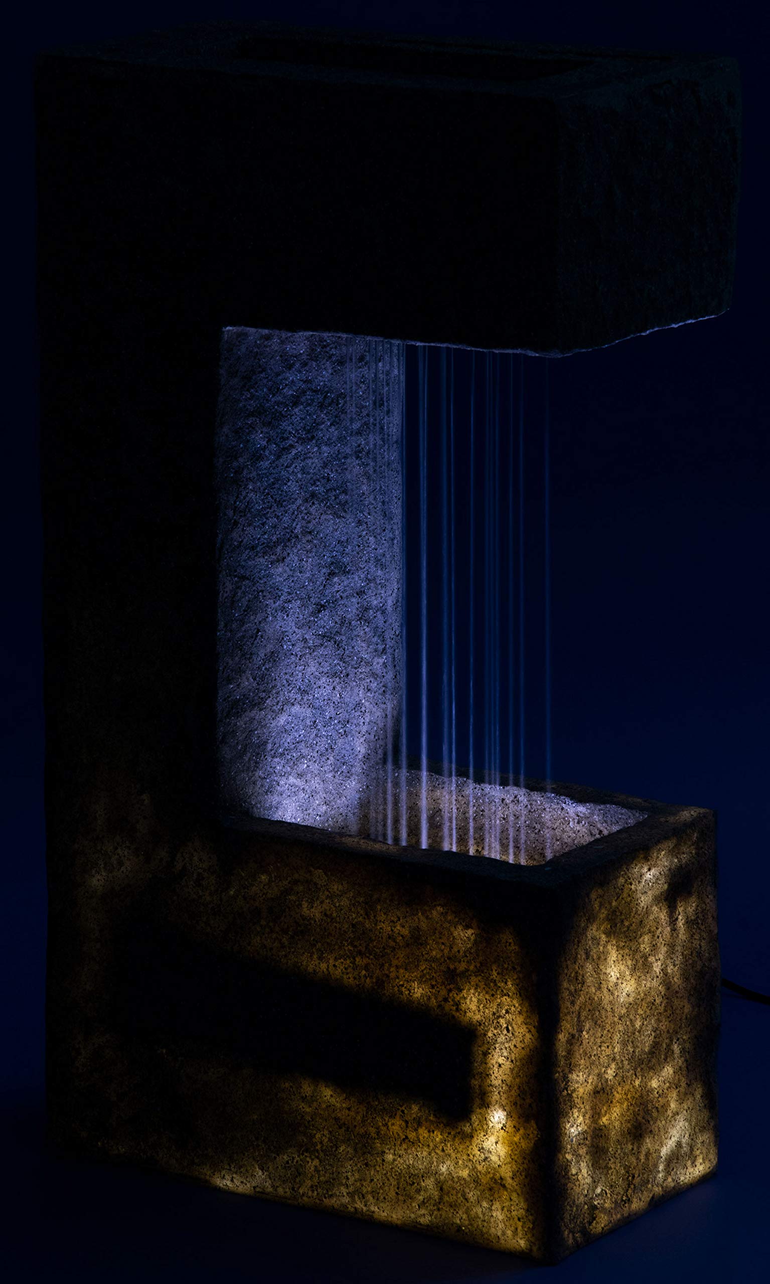 dobar® 96170e Ceres Design fontanna ogrodowa, duża, oświetlenie LED, wodospad, żywica poliestrowa, fontanna do ogrodu, na taras, balkon, 37,5 x 20,5 x 70 cm