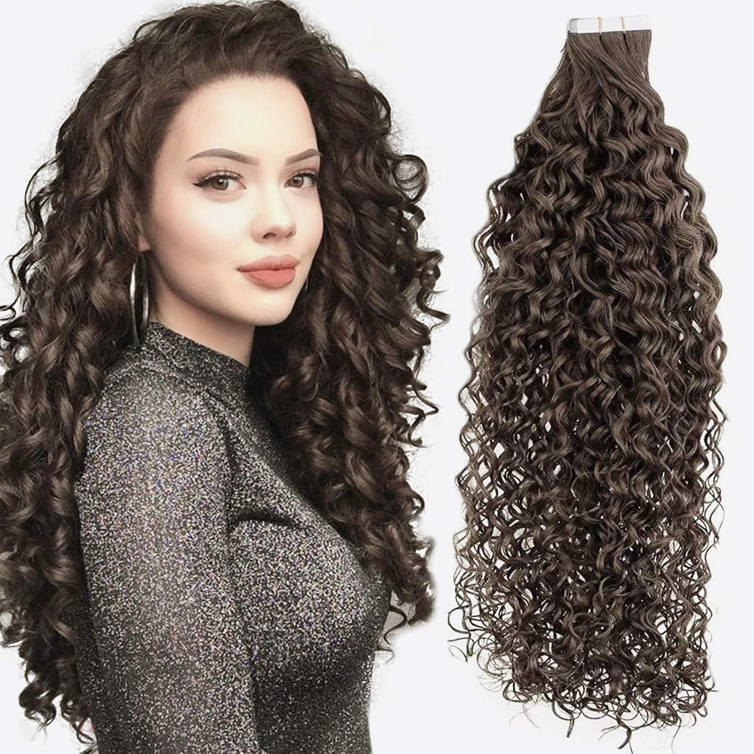 LaaVoo Tape in Hair Extensions Human Hair, Real Hair Tape