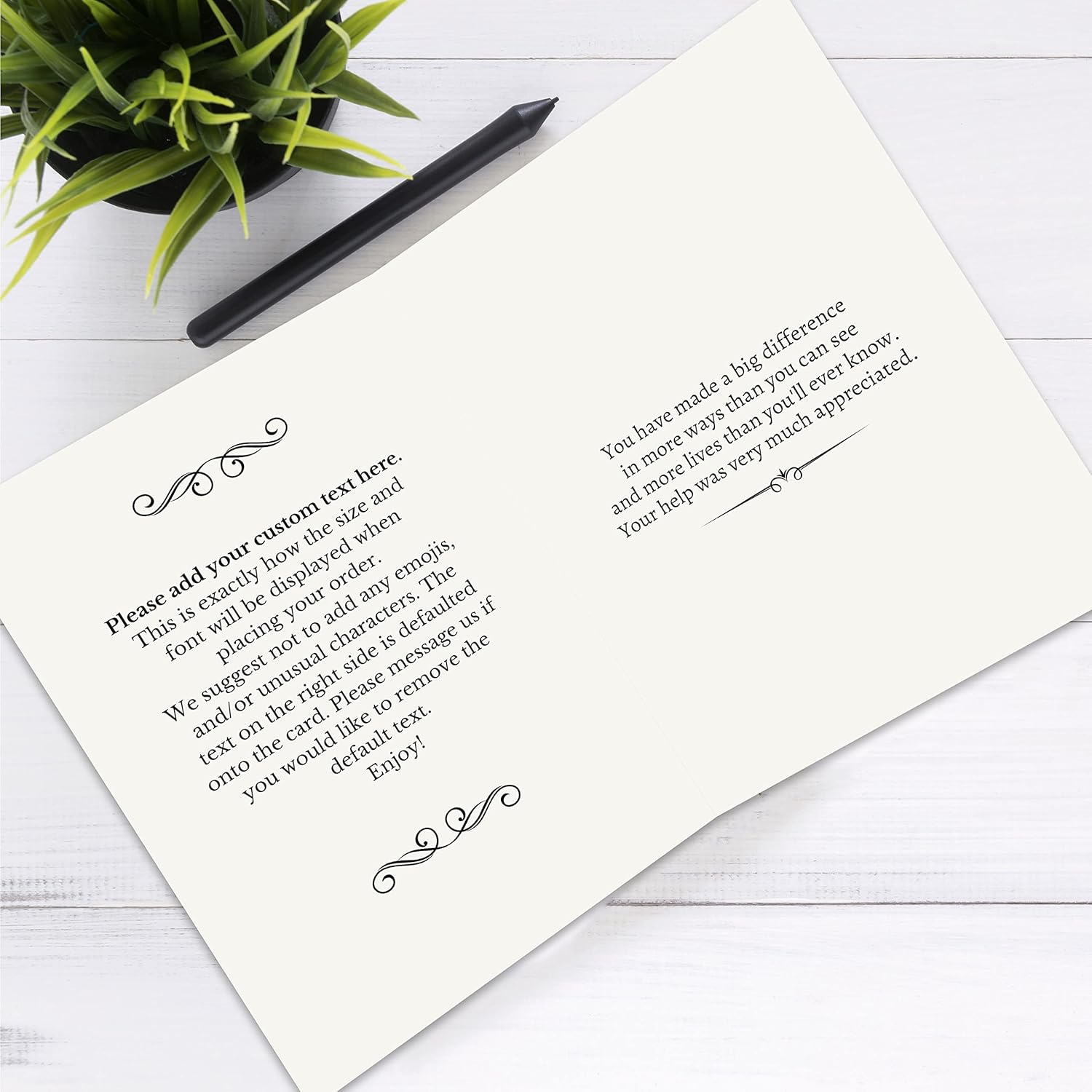 Simply Uncaged Christian Gifts Personalized Thank You Card Custom Your Photo Image Upload Your Text Greeting Card (Pack of 12)