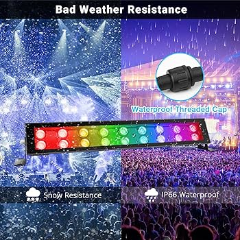 Amazon.com: LED Stage Wash Light Bar - 4Pack 72W RGB DJ Light Bar