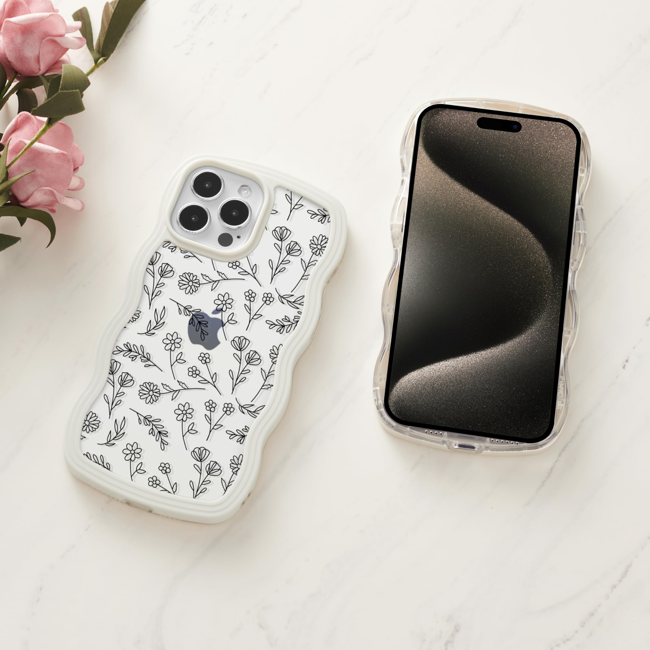 QLTYPRI Compatible with iPhone 11 Case, Cute Curly Wave Frame Clear Case for Girls Women, Transparent Soft Silicone TPU Bumper Shockproof Protective Phone Cover for iPhone 11 - Purple — view 125
