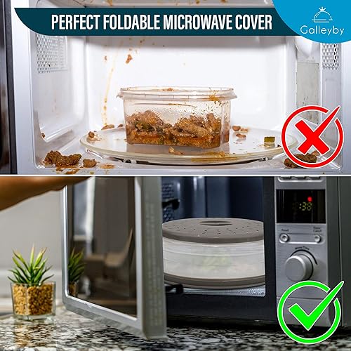 Miniatura 6 de Funda de silicona para salpicaduras de microondas, apta para lavavajillas, paquete de 2 fundas para microondas para alimentos, diseño espacial de