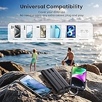 Vista 6 de Cargador Portátil Mejorado 40800mAh Banco de Energía - Batería Portátil con 2 Cables Integrados, PD 25W USB C Paquete de Batería de Carga Rápida