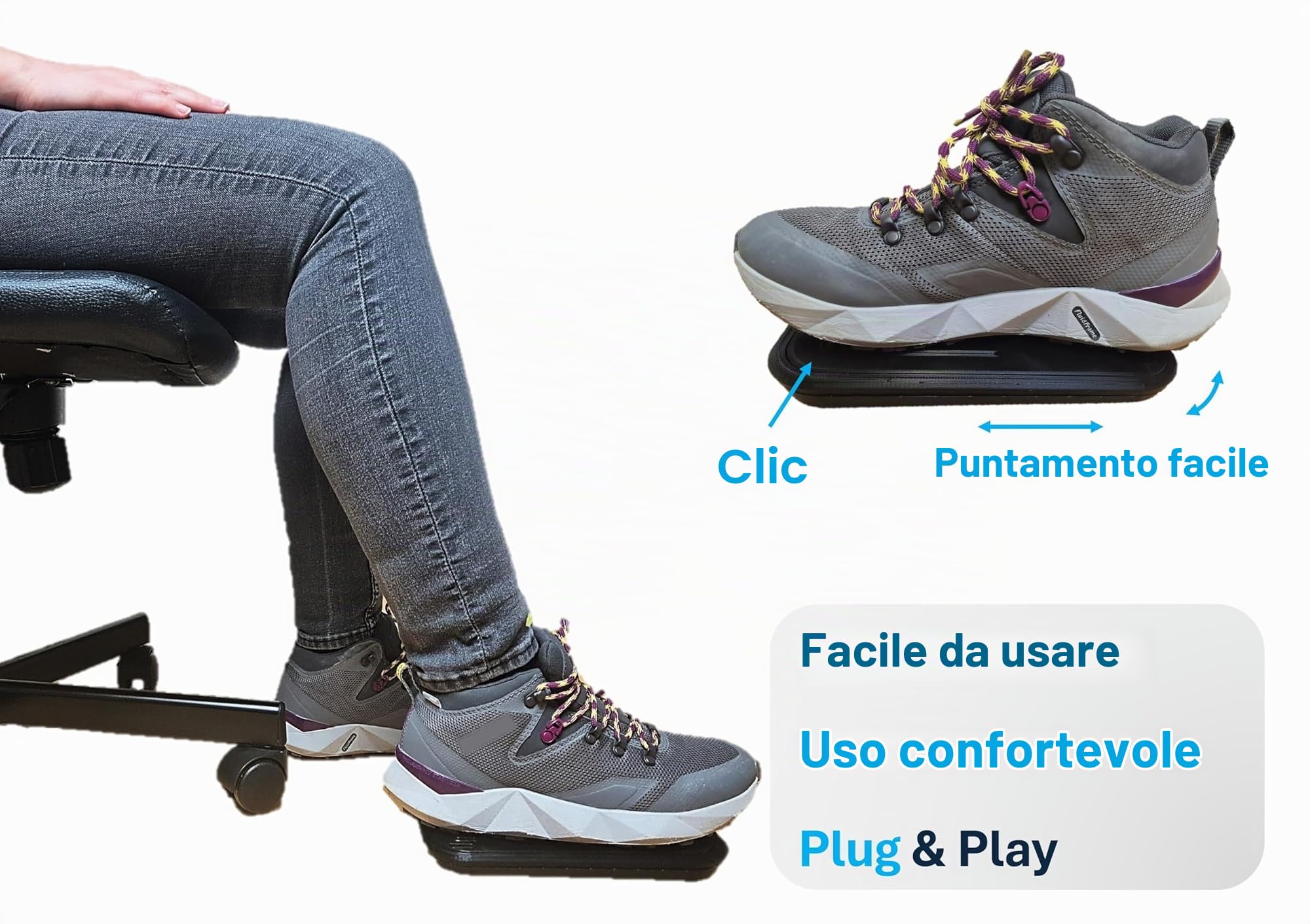 Generico Mouse da Piede Wireless per PC e Mac - Controllo Cursore e Clic Senza Mani, Ideale per RSI, Tunnel Carpale, Dolore al Polso e Accessibilità, 1600 DPI, Plug and Play