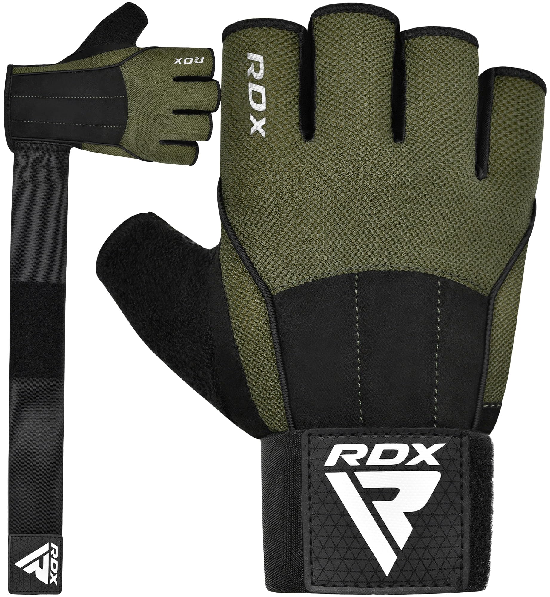 RDX Weight Lifting Gloves, 15-Inch Long Support Strap Anti Slip Palm Protection with 3 Wrist Alignment Plates, Adult & Kids Powerlifting Deadlifting Bodybuilding Exercise Gym Fitness Workout Training