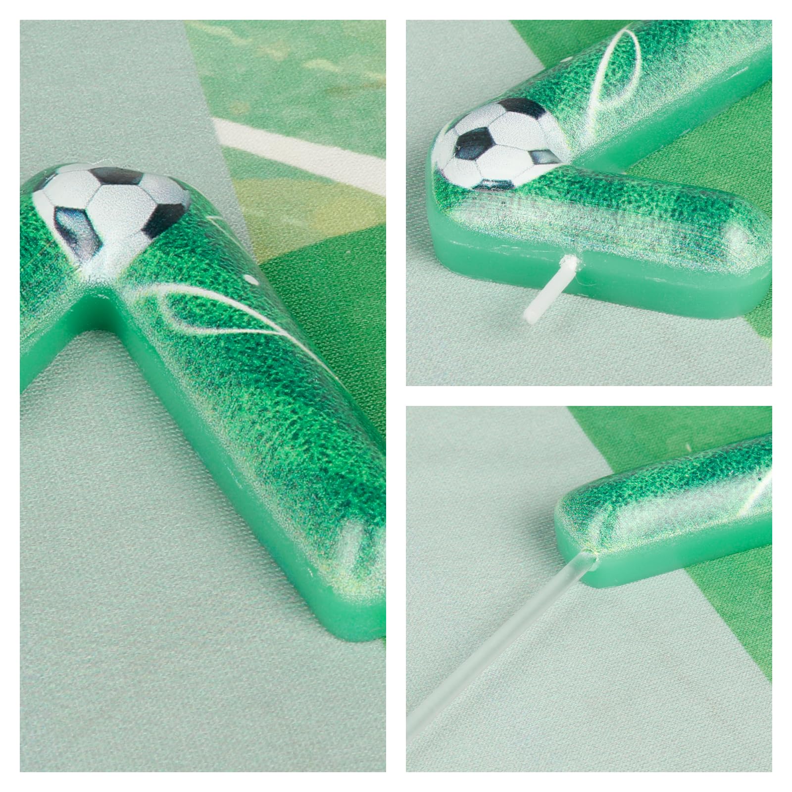 iNINGER Soccer Football 13th Birthday Candles,Theme Creative Smokeless Number 13 Birthday Cake Candles for Kids Football Fans Players Anniversary Celebrations Supplies,Boys Cute Birthday Candles