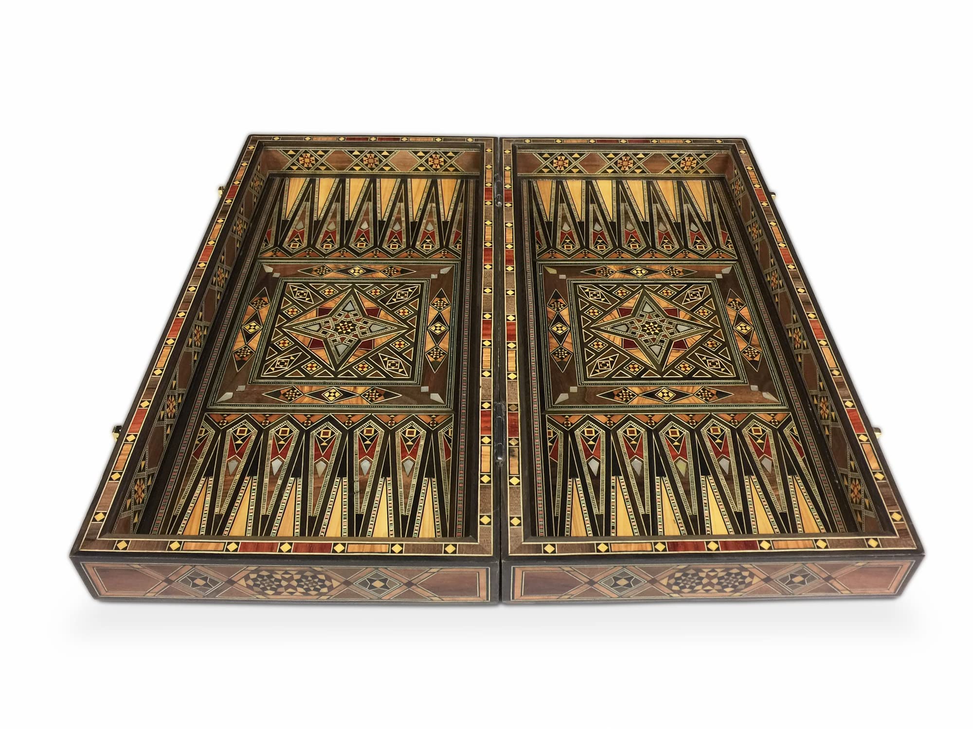 Novità 50 x 50 cm, in legno originale Backgammon Tavla/scacchi DAMA BK, 512F con 30 mattoncini in legno Backgammon e scacchi in legno KH 95 mm