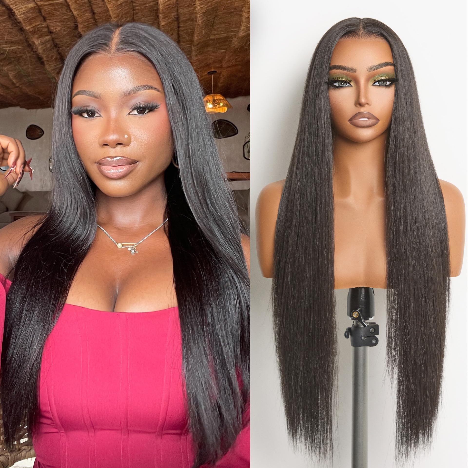 Photo 1 of Frodio Glueless Lace Wig 28 Inch Human Hair Blend