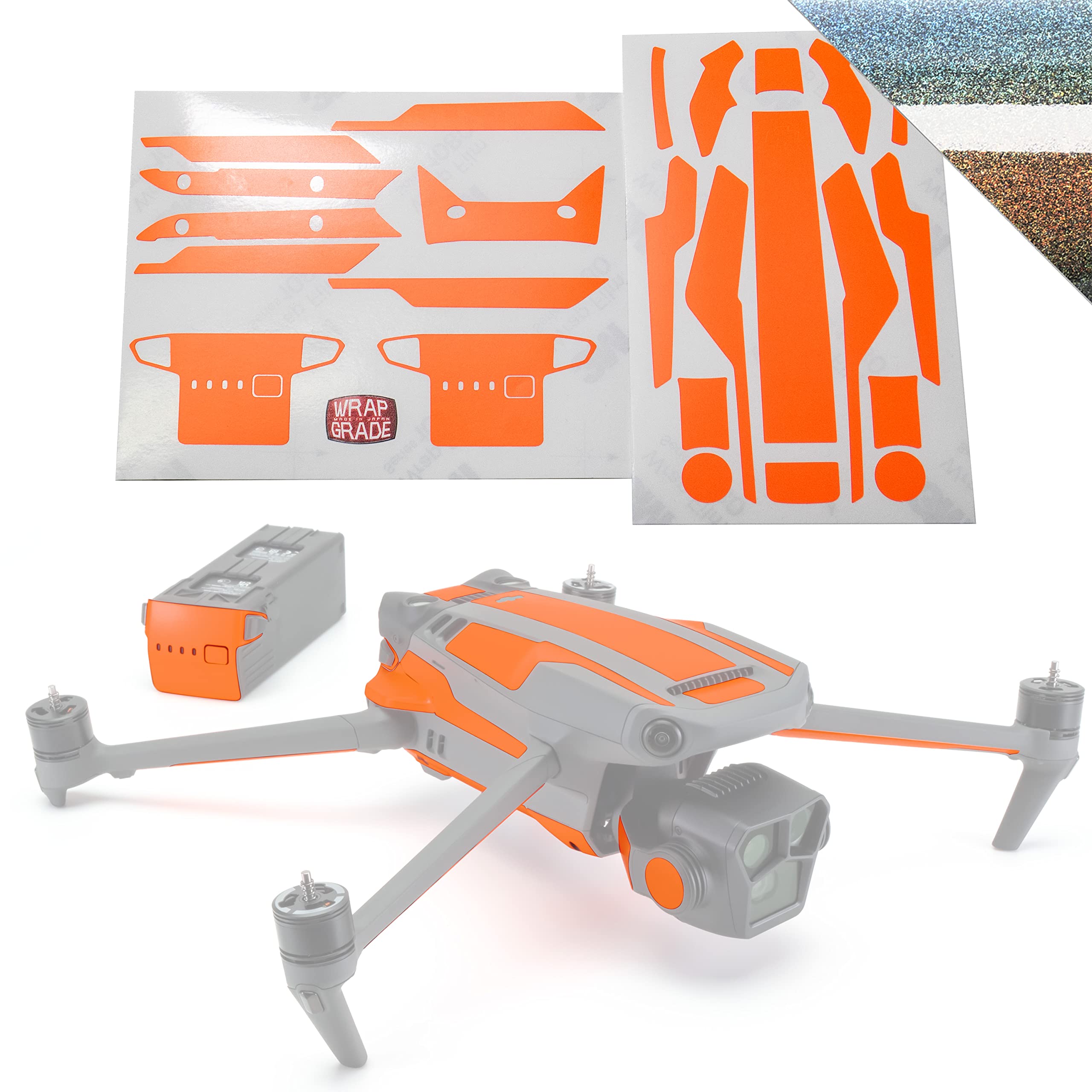 WRAPGRADE Partial Skin Stickers for DJI Mavic 3 Pro Accent Color (Coloration-X)