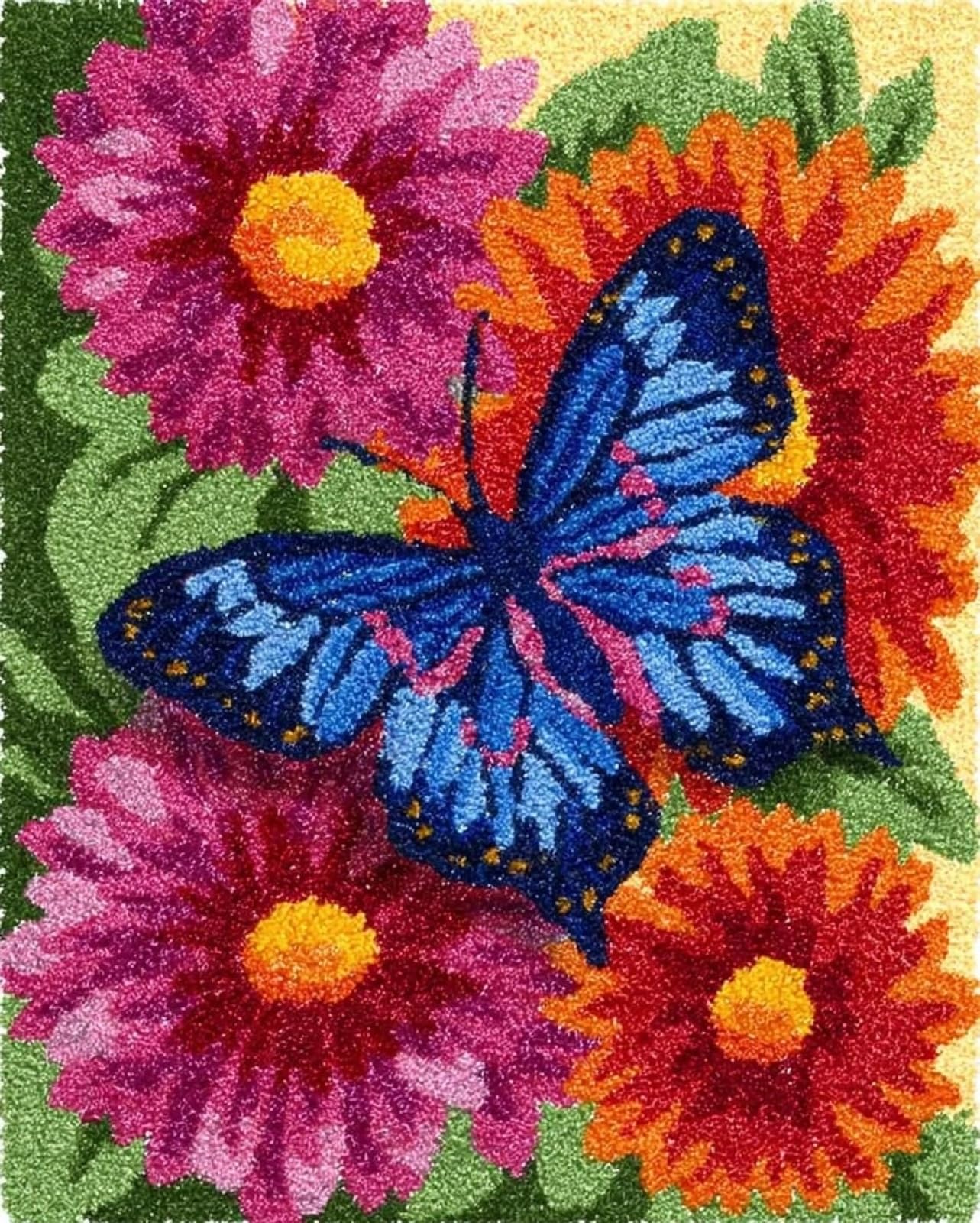Wallphantom Latch Hook Rug Kit,Butterflies and Flowers