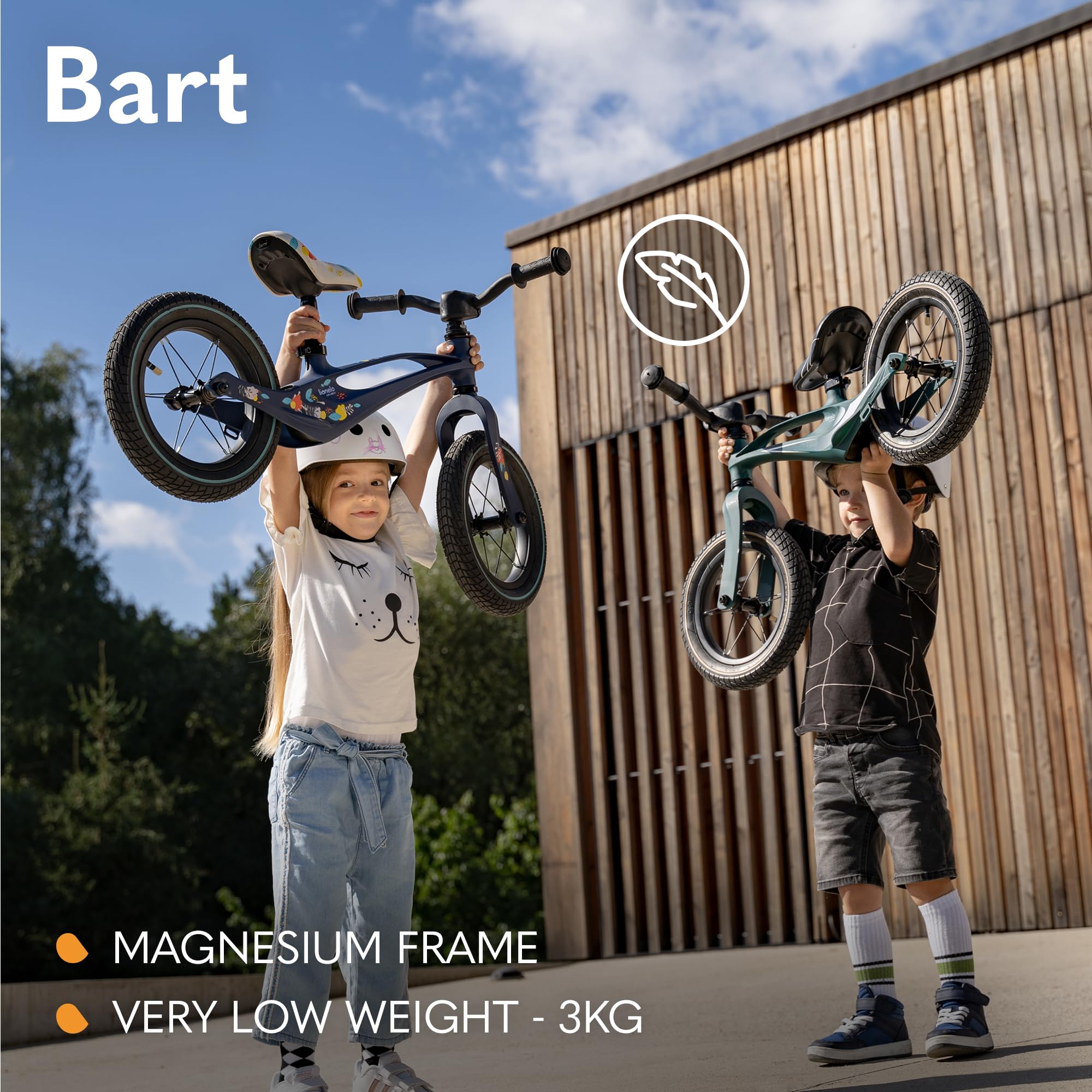 Lionelo Bart Air Draisienne Enfant 2-5 Ans – Cadre Magnésium 3,8 Kg, Roues Gonflables 12 Pouces