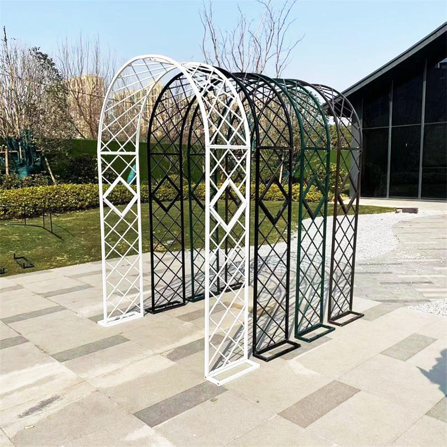 Treillis d'arche de jardin en métal robuste pour plantes grimpantes – 1,4 m – Tonnelle en bronze pour décoration de mariage en extérieur, parfait pour terrasse, aménagement paysager de jardin, durable