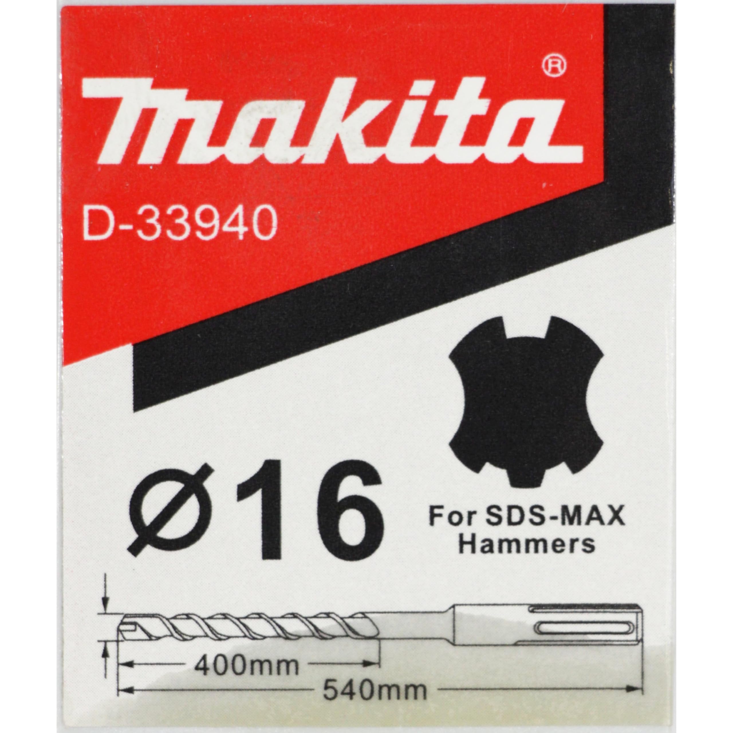★D★ D-33940 16mm X 540mm Makita SDS Max Drill Bit (Diameter 16mm