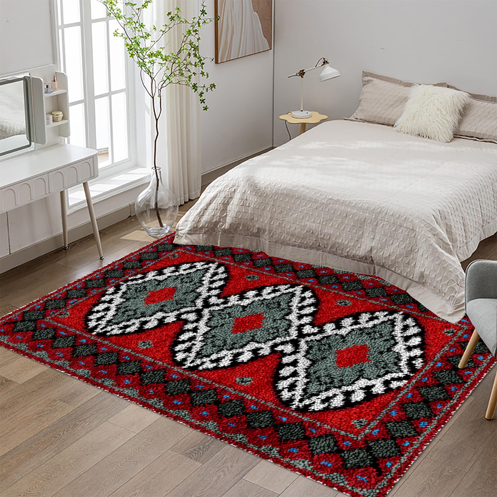 Tehocwiz Large Latch Hook Kits for Adults, Rug Making Kit For Adults Beginners, Pre-Printed Pattern Rug Making Kit, Tapestry Kits Rug for Beginners, Latch Hook Rug Kits Embroidery Carpet 110x140 cm โ image 1