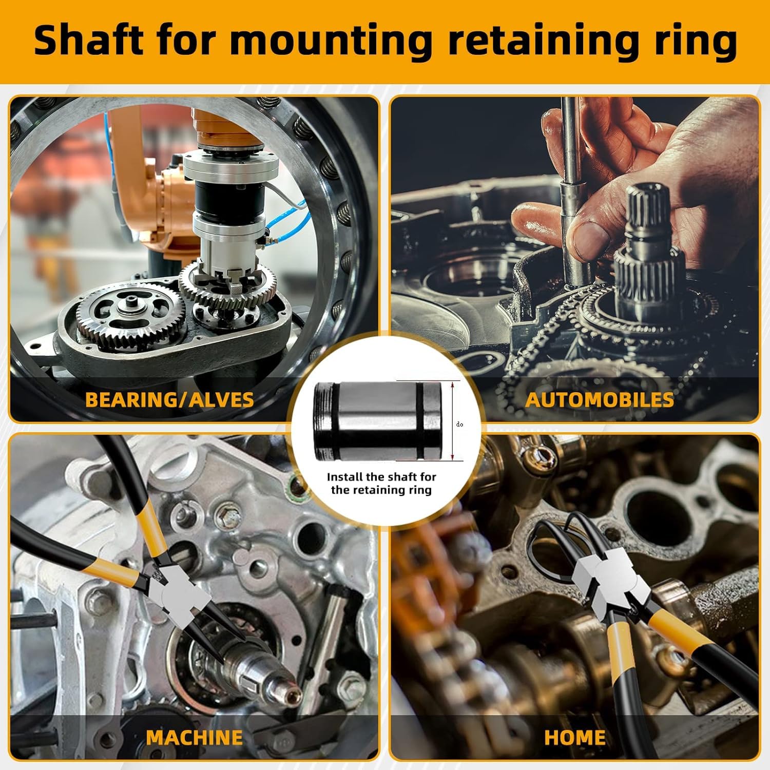 300Pcs E-Clip Snap Ring Shop Assortiment Noir Circlip Kit externe anneau de retenue Assortiment 2mm à 32mm