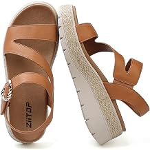 ziitop Womens Wedge Platform Espadrille Sandals with Orthopedic Arch Support Adjustable Ankle Strap Open Toe for Casual Walking