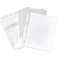 Amazon Basics Heavyweight Sheet Protectors, Acid-Free Clear Sleeves for 3-Ring Binders, 8.5x11 Inch, 100-Pack