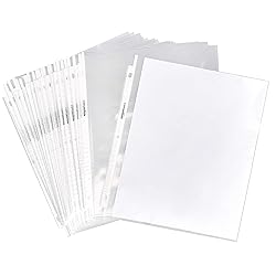 Amazon Basics Sheet Protectors for 3 Ring Binder, Heavyweight, Polypropylene, 8.5 x 11 Inch, 100-Pack, Clear