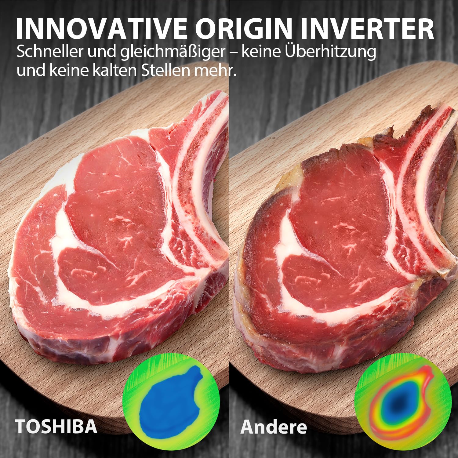 Toshiba MW3-AC26SFI(BK) Mikrowelle mit Grill und Heißluft/6-in-1 Mikrowellenofen/26L/1000W Grill/Origin-Inverter/Chef-Auftaufunktion/Convection/Kombigaren/Grill/Heißluftfritteuse/Automatikmenü/Schwarz – Bild 6