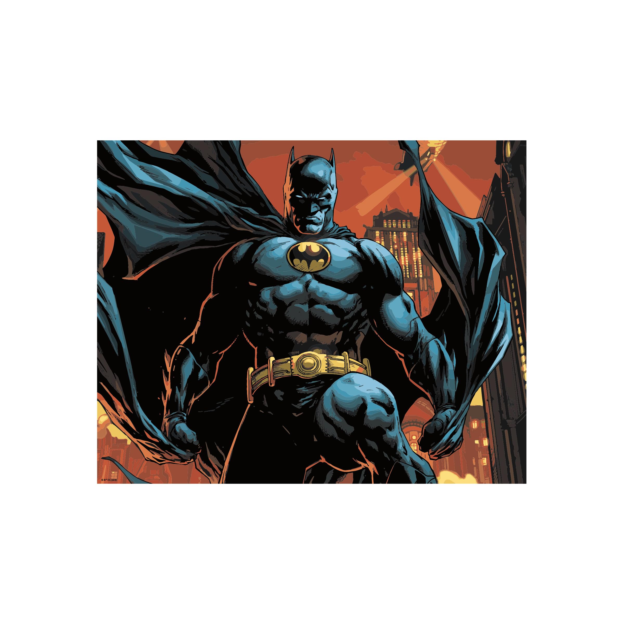 AQUARIUS Batman Art By Numbers Malset (40,6 x 50,8 cm gespannte Leinwand), 24 Farben, 3 Pinsel, fertig zum Aufhängen, offiziell lizenziertes DC Comics Sammlerstück – 40,6 x 50,8 cm
