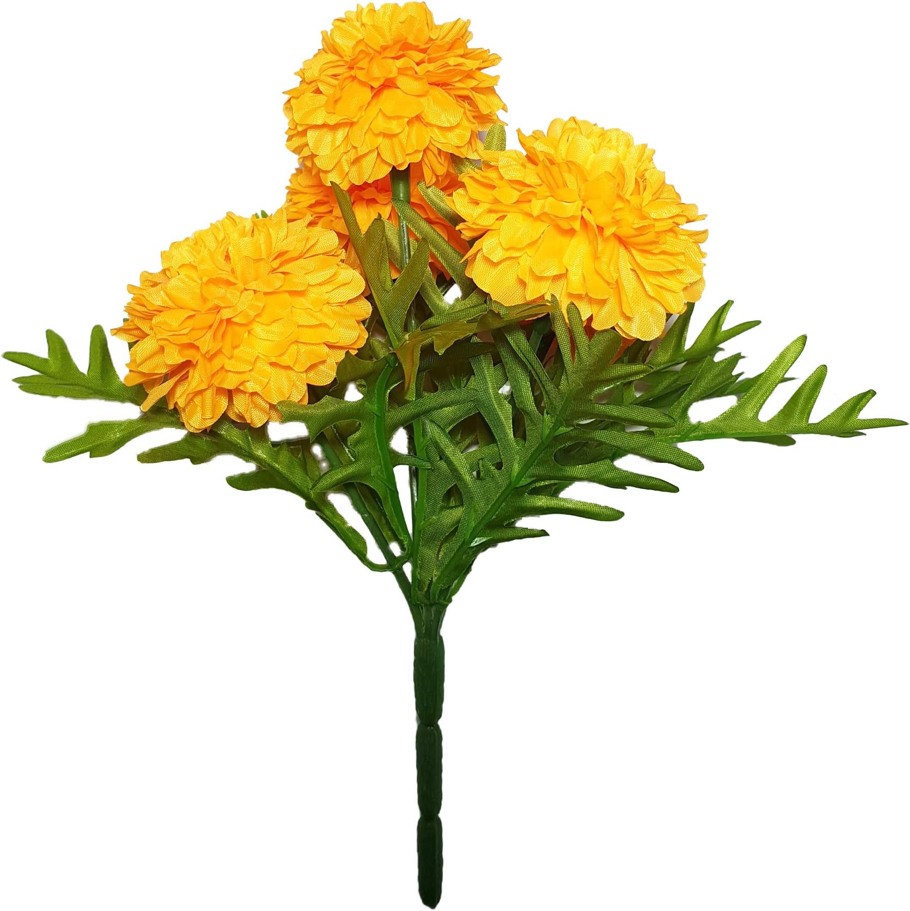 Thai Artificial Yellow Marigold Bunch, Artificial Flowers, Marigold Flowers, Yellow Flower, Marigold Yellow, Calendula Officials (5 stem per 1 case)