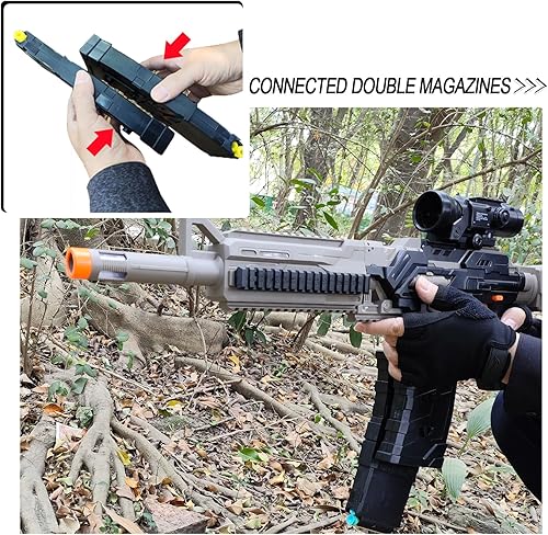 Miniatura 8 de MTISGREAT Pistola de juguete automática para pistolas Nerf, dardos, rifle eléctrico de francotirador con alcance de espuma de dardos con 100 balas