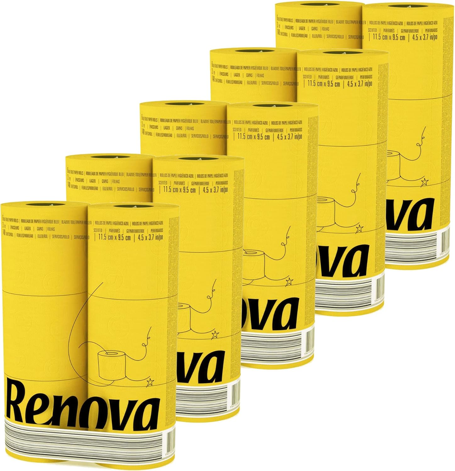 Yellow Toilet Paper 3Ply 6 Rolls pack 140 Premium Quality