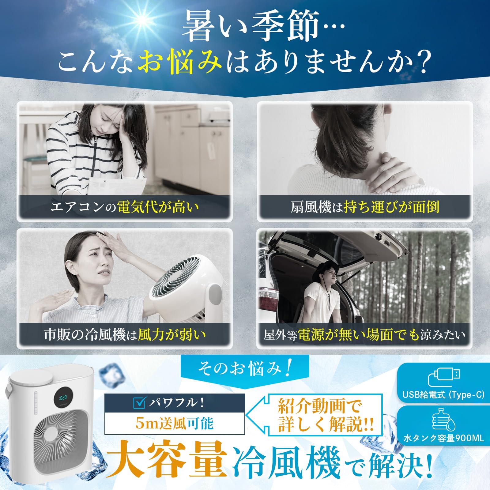 通電OK 24年製 移動式クーラー 空調 冷房 送風機 WEIYE Amazon 