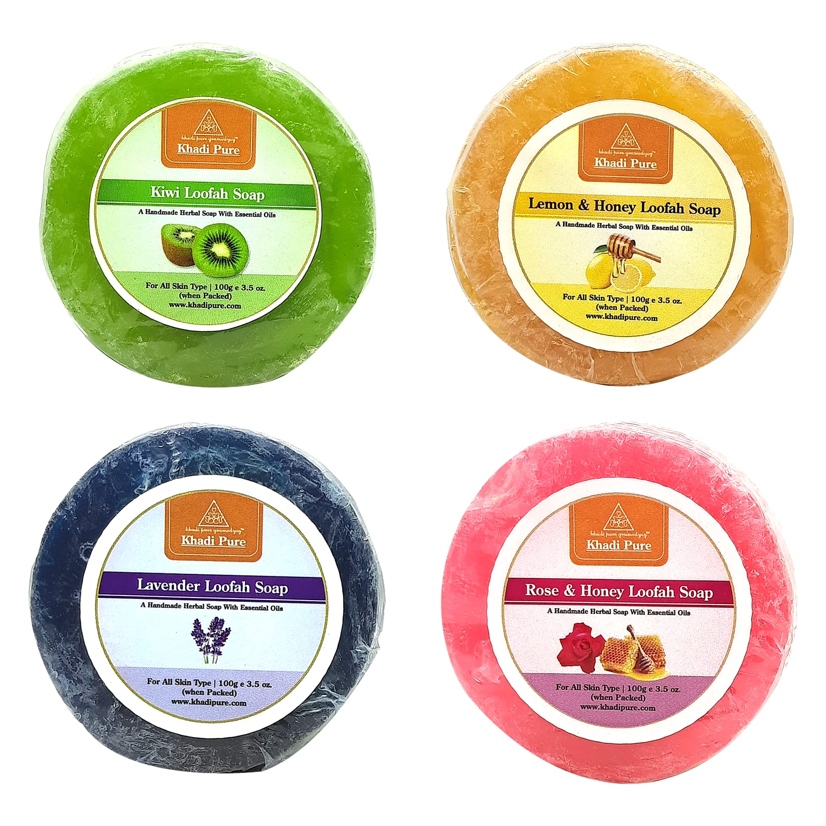 Khadi Pure Herbal Loofah Soaps (Combo of 4 pcs) – 100g Each | Exfoliating Soap with Natural Loofah | Removes Dead Skin Cells | Softens & Moisturizes Skin-image-23