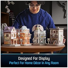 4D Build, Harry Potter Diagon Alley 3D Model Kit with 4 Buildings, Harry Potter Collectibles & Desk Dcor, Adult Puzzle, Building Toys, 3D Puzzles for Adults & Teens, 287 Pieces, for Ages 12 & Up