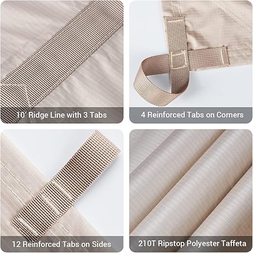 Miniatura 3 de Bearhard Lona impermeable para camping, hamaca ligera, protección UV y lona impermeable de poliuretano de 118.110 in, lona impermeable para