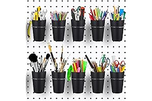 Kuhome Pegboard Cups with Pegboard Hooks for Ribbon Storage