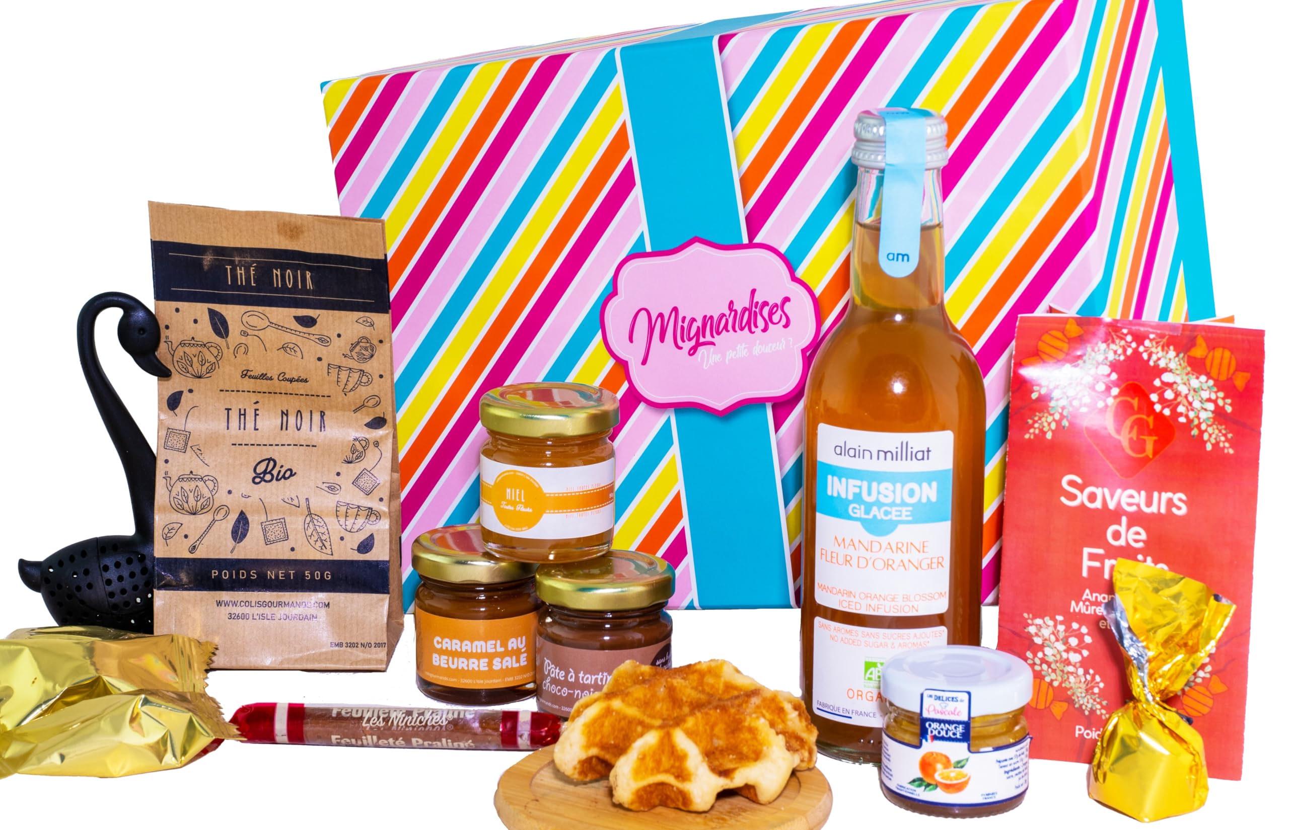 COLIS GOURMANDS Panier Garni Sucré Coffret Gourmand à Offrir Idéal pour Cadeau Chandeleur Fête des Mères Fête des Pères Anniversaire Noël Retraite